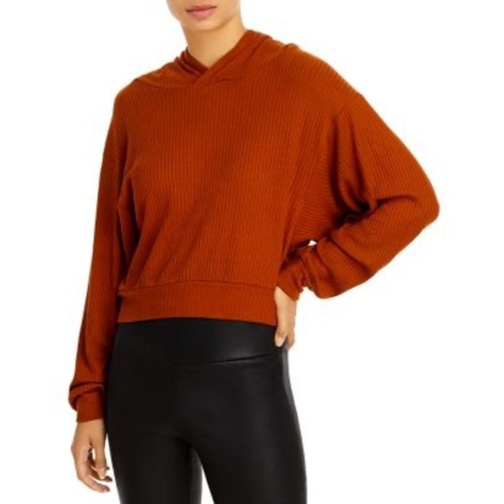 Beyond Yoga So Chic Ribbed Knit Cropped‎ Hoodie Size Medium
